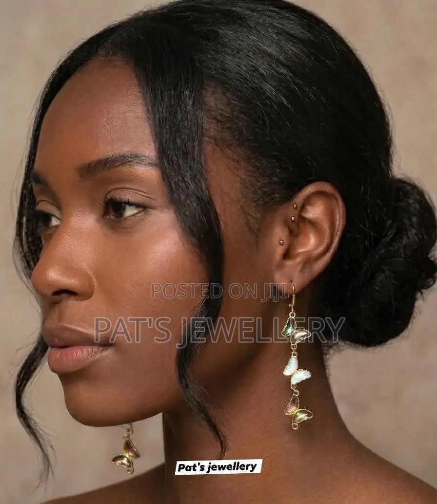 Glass Butterfly Cascade Earrings