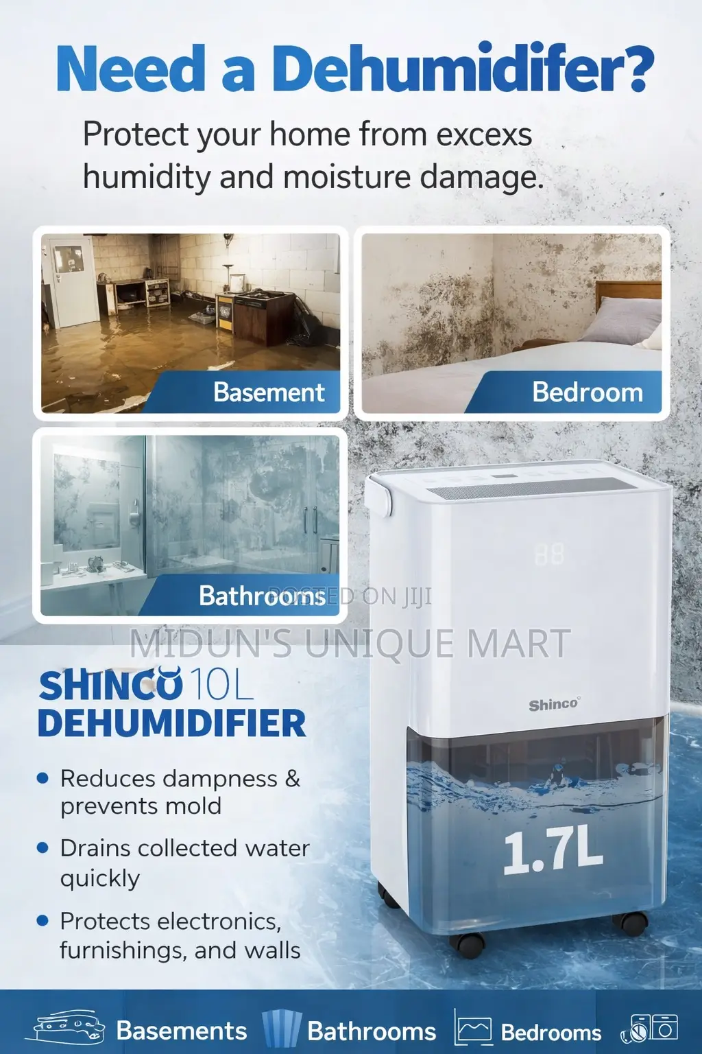 10L Shinco Dehumidifier