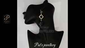 Handmade Midnight Elegance Geometric Black Drop Earrings