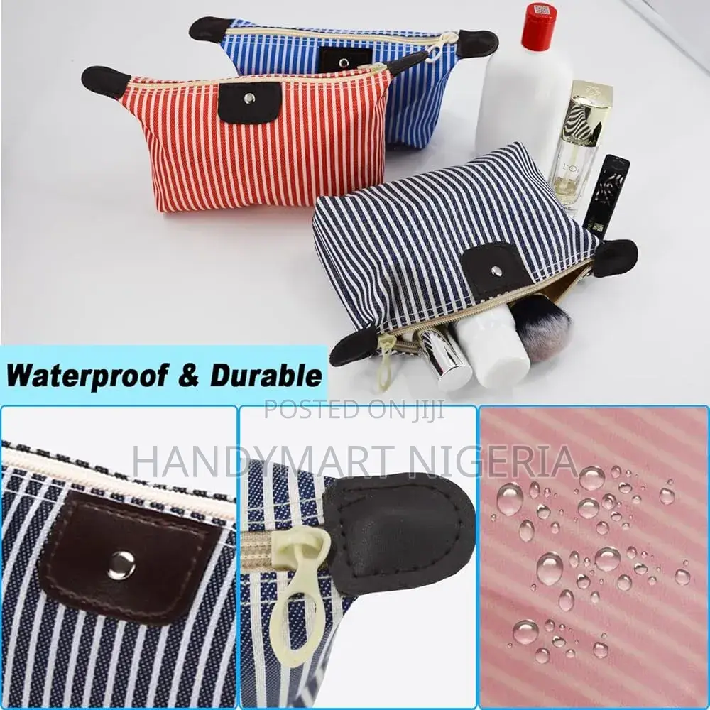 Striped Dumpling Makeup Bag