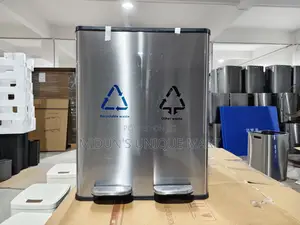 2 in 1 Stainless Pedal Bin With 2 Compartments (Thick Stainless)