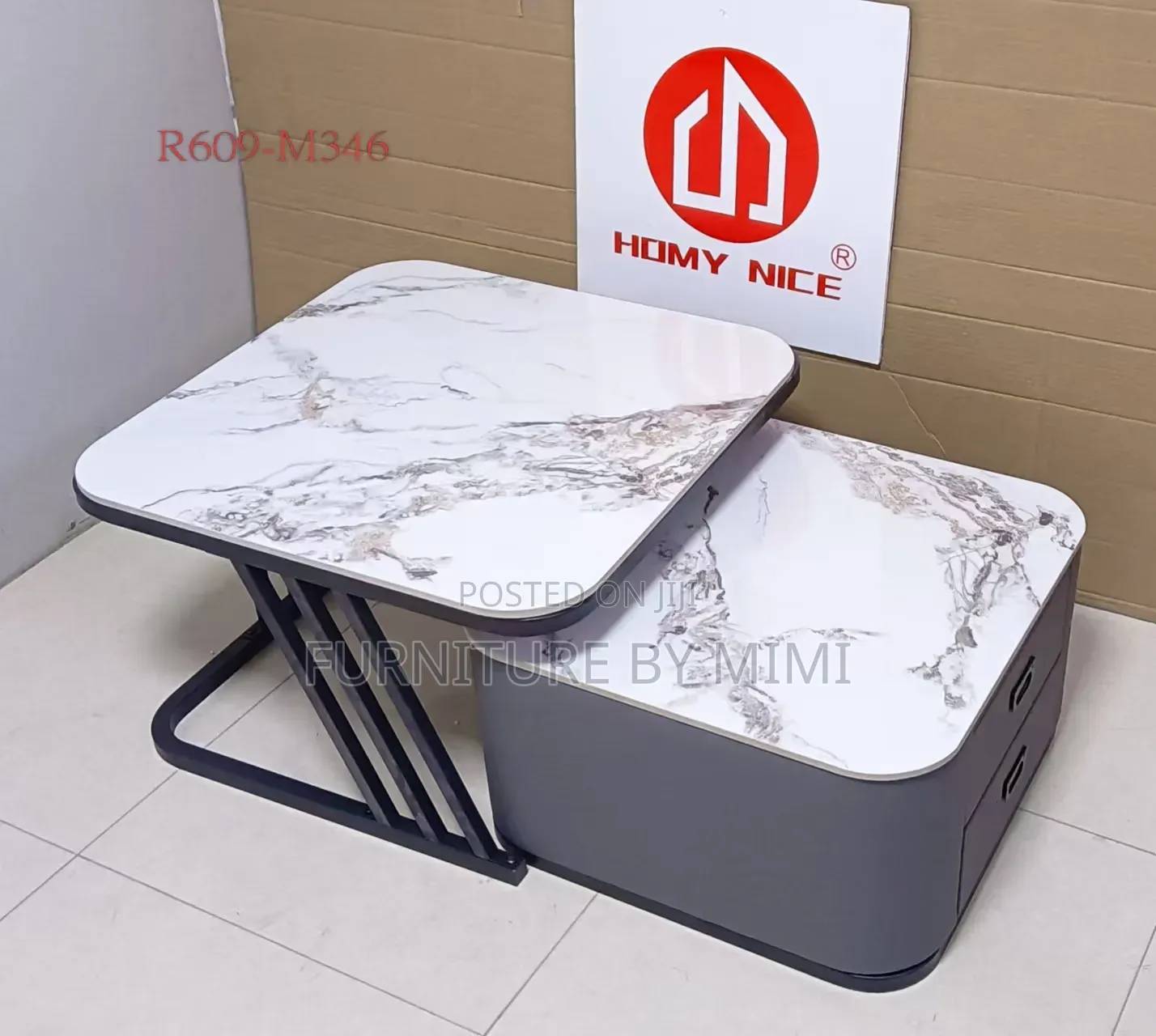 Luxury 2-in-1 Round Nesting Coffee Table Set With 2 Drawers