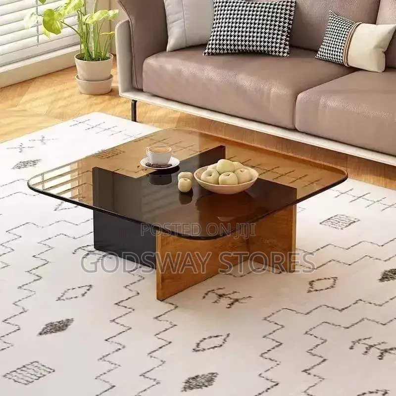Modern Design Glass-Top Center Table