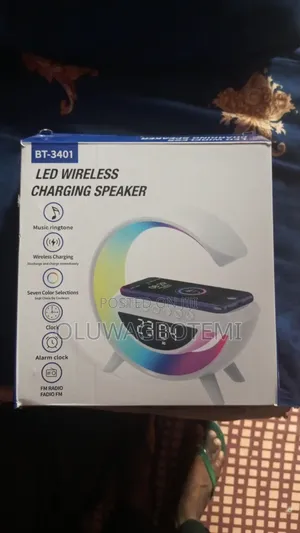 BT3401 Bluetooth Speaker With Wireless Charging LED Light – New