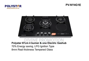 Polystar 4+1 Inverter Built-in Gas Cooker 86cm by 51cm.