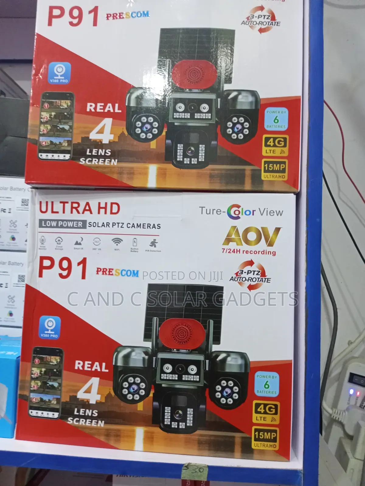 AOV Solar Smart CCTV Camera 4 Lenses