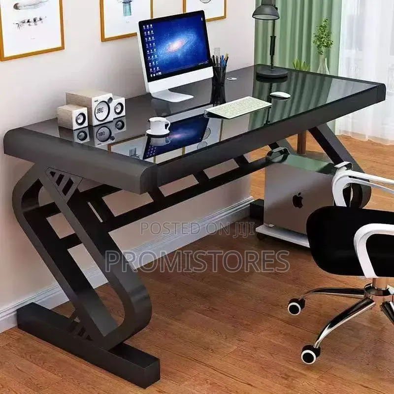 Modern Study Desktop Computer/Gaming TableTempered Glass