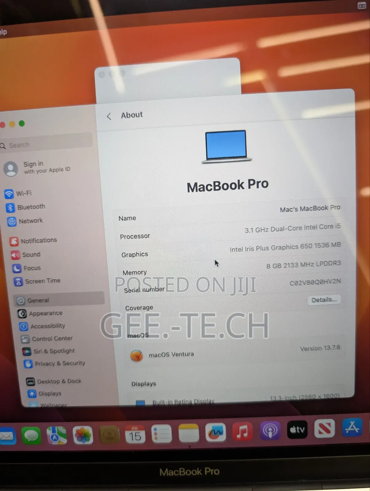 Laptop Apple MacBook Pro 2017 8GB Intel Core i5 SSD 256GB