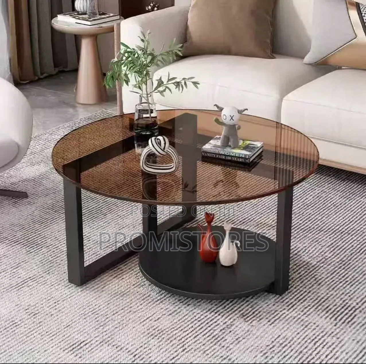 Unique Transparent Round Space Saving Coffee Centre Table