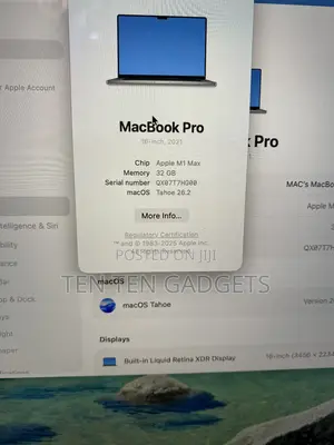 Laptop Apple MacBook Pro 2021 M1 Max 32GB Apple M1 Max SSD 1T