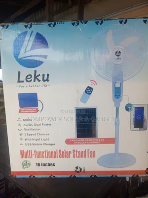 Leku Rechargeable Solar Fan With Bluetooth Speaker