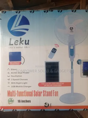 Leku Rechargeable Solar Fan With Bluetooth Speaker