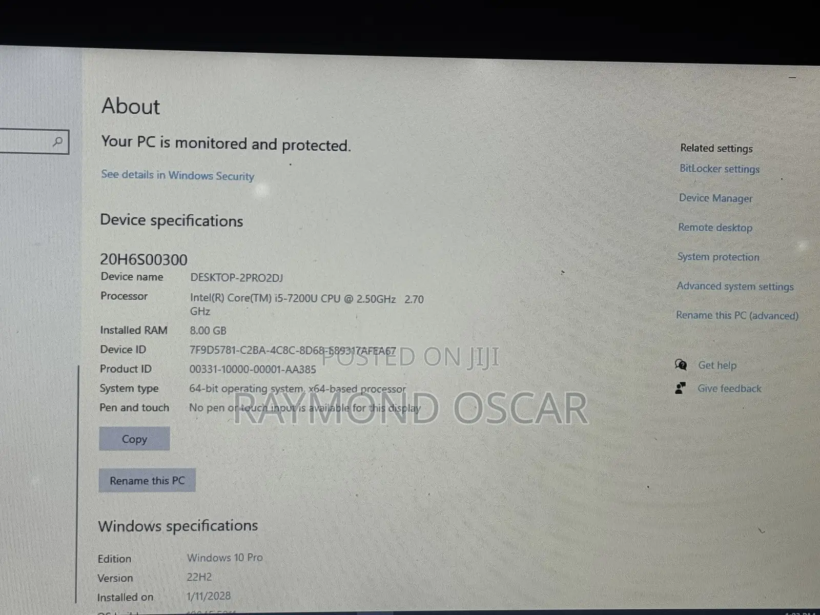 Laptop Lenovo ThinkPad E570 8GB Intel Core i5 HDD 256GB
