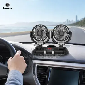 Rechargeable Double Headed Vehicle Fan – Portable Car Air Circulator