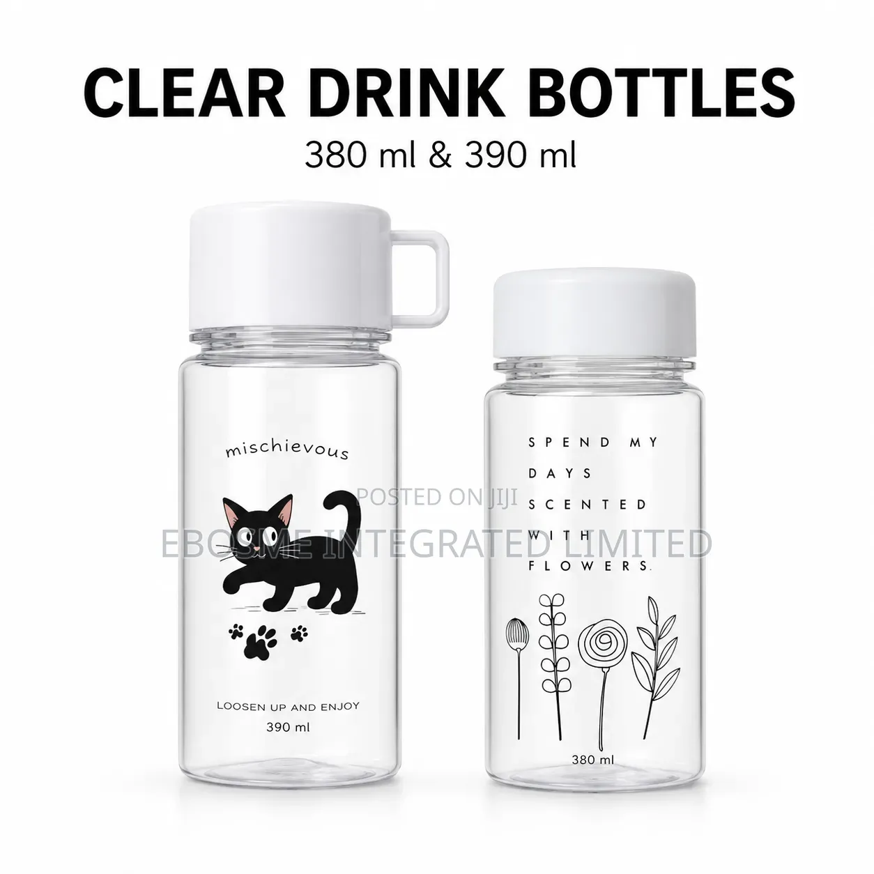 Clear Flower Drink Bottle