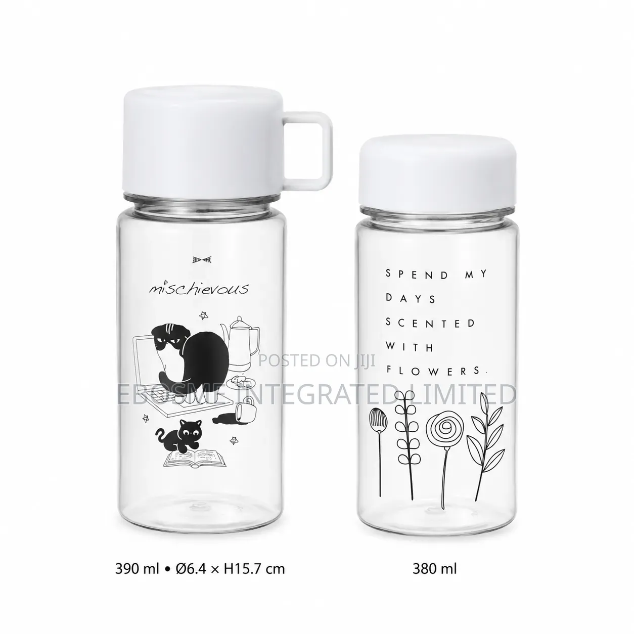 Clear Flower Drink Bottle