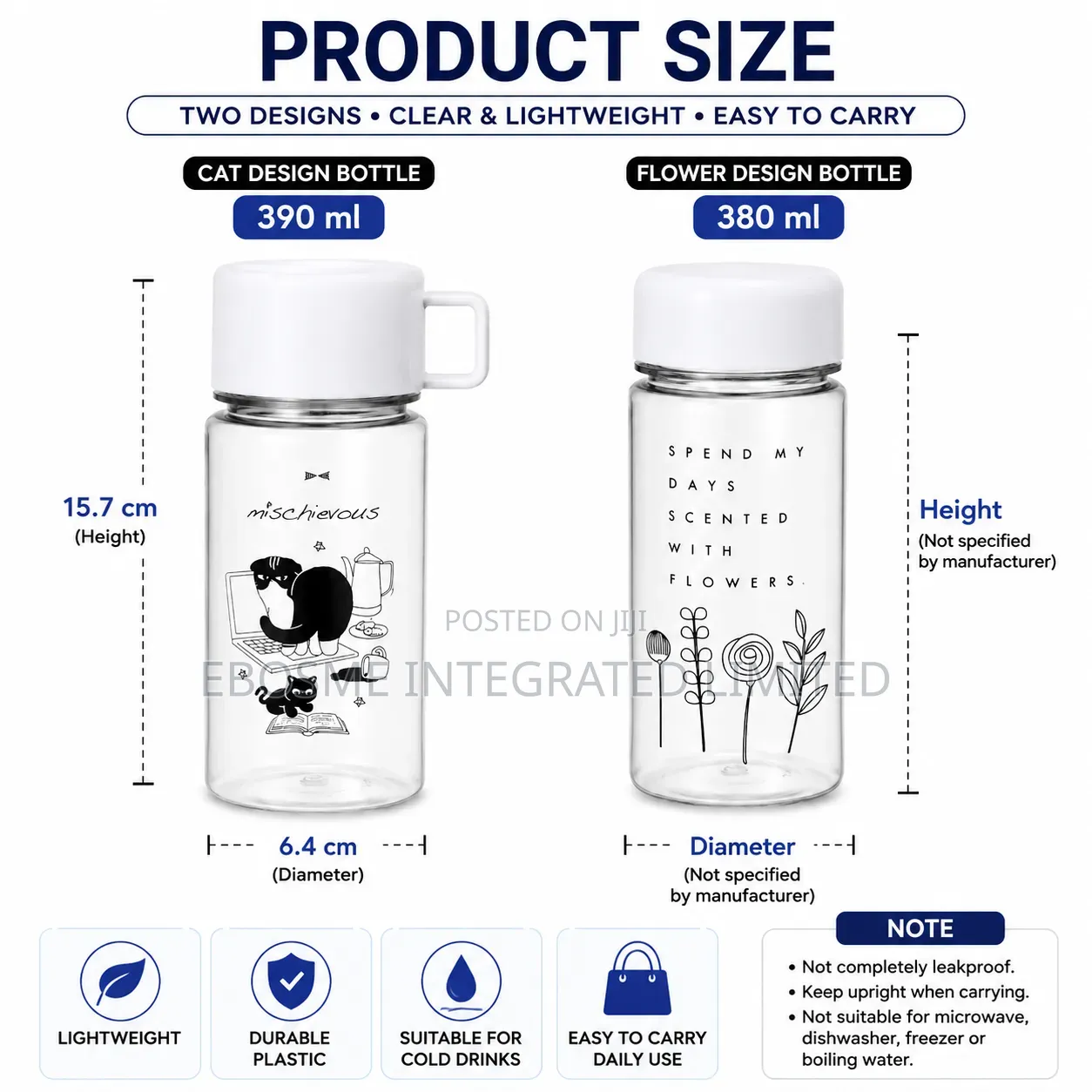 Clear Flower Drink Bottle