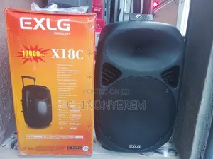 EXLG X18C 10000W Trolley Speaker + 2 Wireless Mics - Brand New
