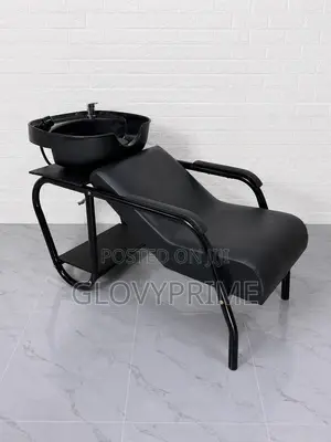 Premium Salon Backwash Chair With Black Ceramic Basin