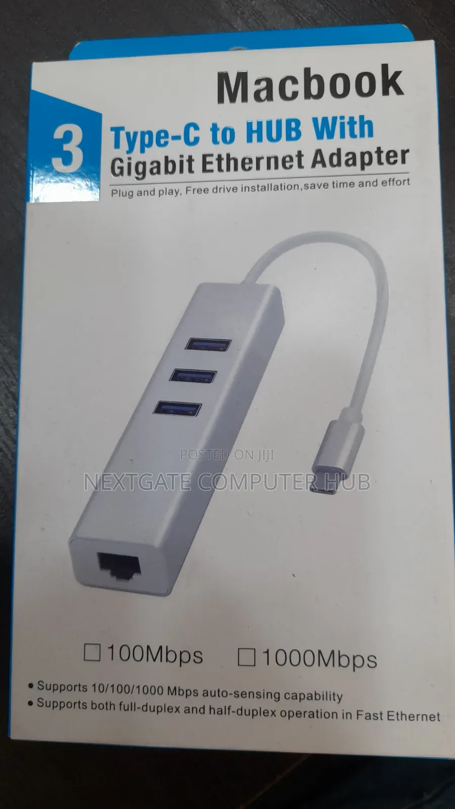 Macbook Type-C to Hub With Ethernet Adapter