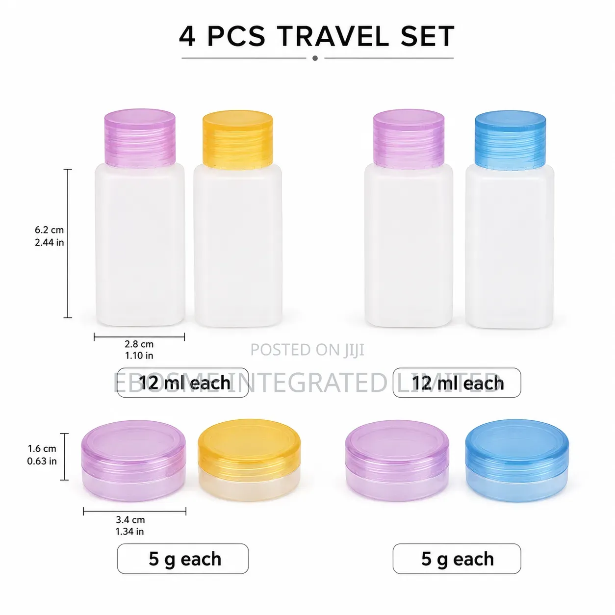 Refillable Travel Lotion Bottle and Cream Case Set