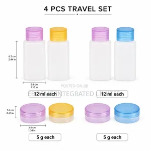 Refillable Travel Lotion Bottle and Cream Case Set
