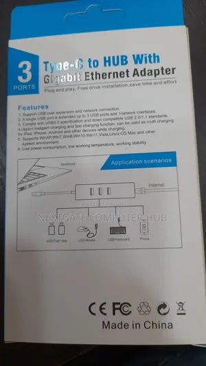 Macbook Type-C to Hub With Ethernet Adapter