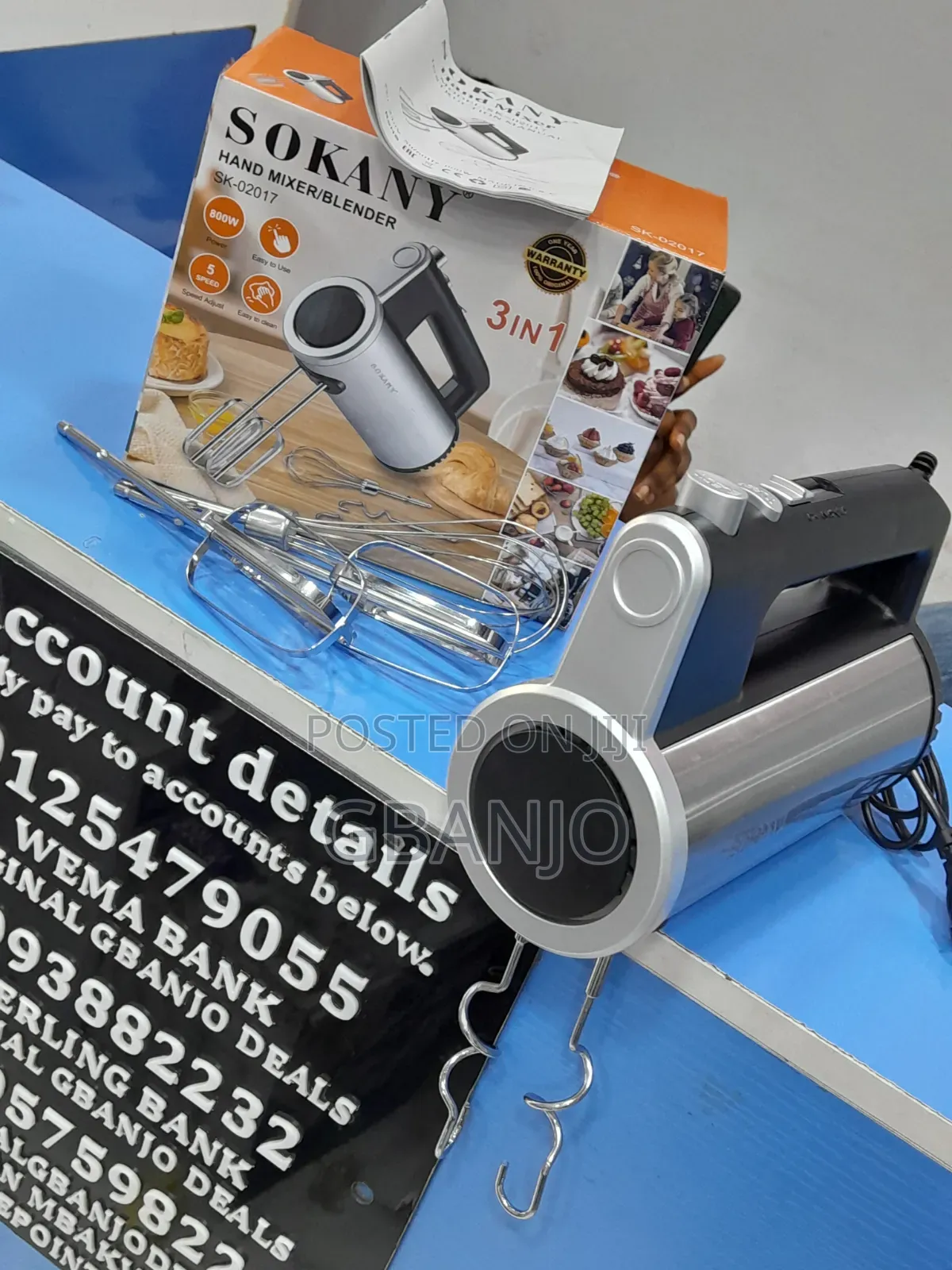 Sokany 3 in 1 Hand Blender/Mixer