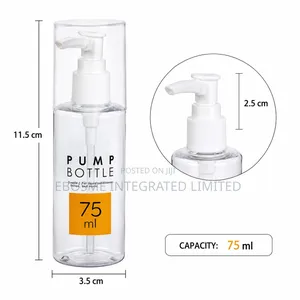 75ml Refillable Transparent Cosmetic Pump Bottle