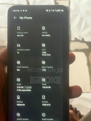 Itel A70 128 GB Black