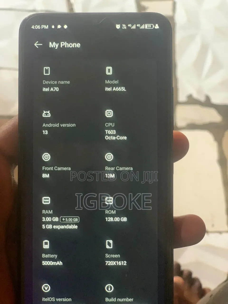Itel A70 128 GB Black