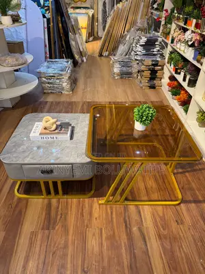 2 in 1 Glass & Marble Center Table