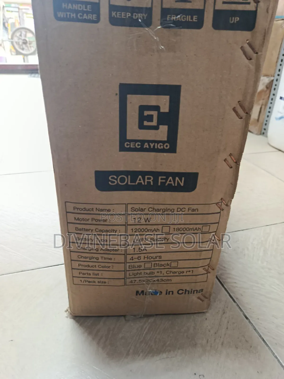 16" Solar Fan With Solar Panel