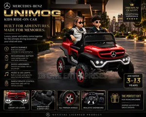 Get Your Child Red Mercedes-Benz Unimog Ride on Car for Exploration