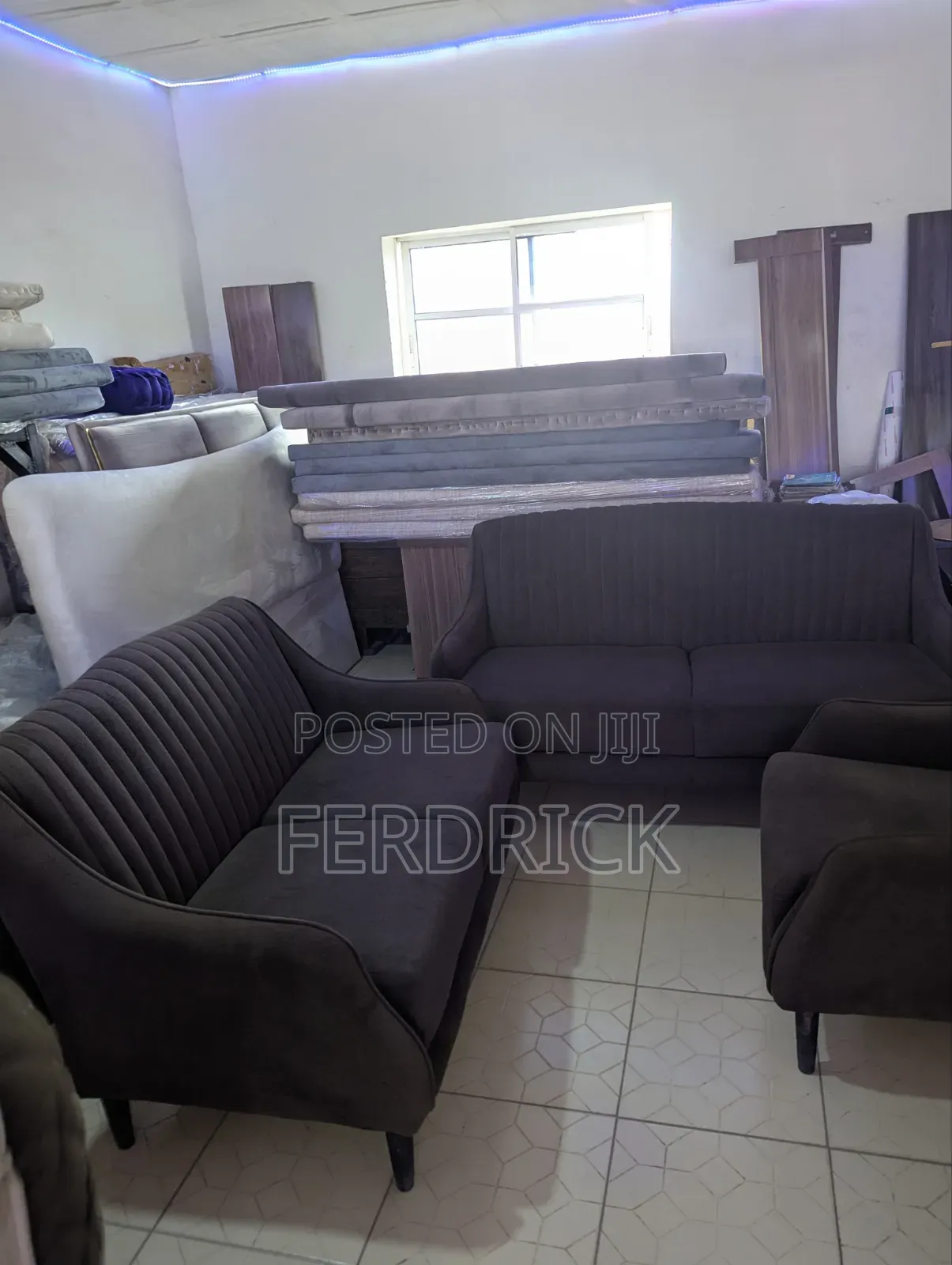 Set of 7 Seaters Fabric Sofa Set