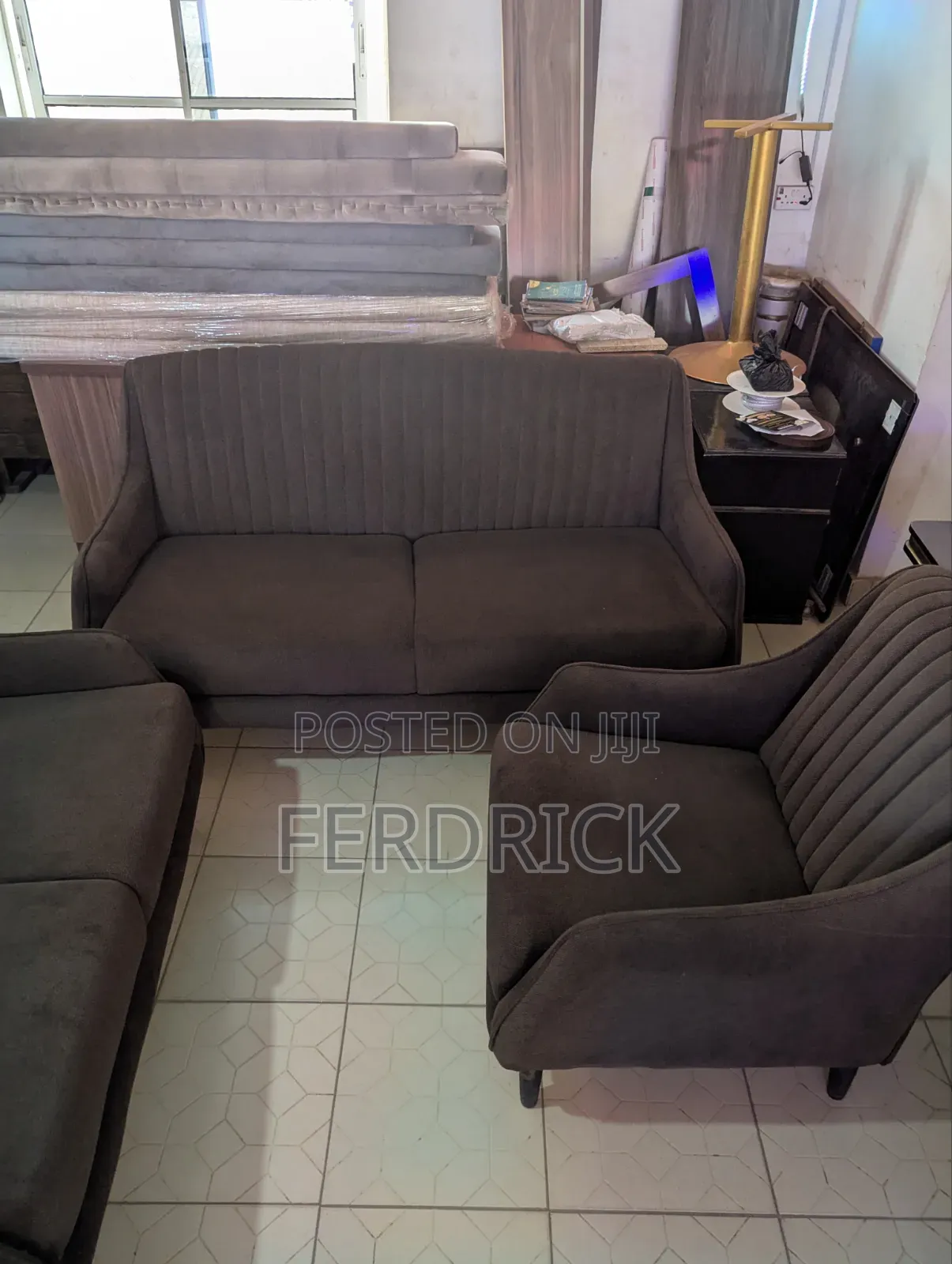 Set of 7 Seaters Fabric Sofa Set