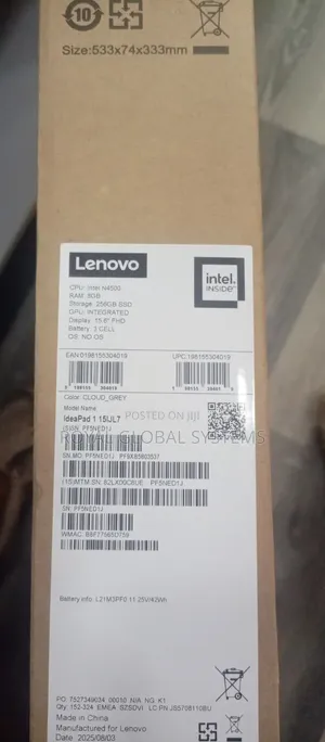 New Laptop Lenovo V15 4GB Intel Celeron SSD 256GB