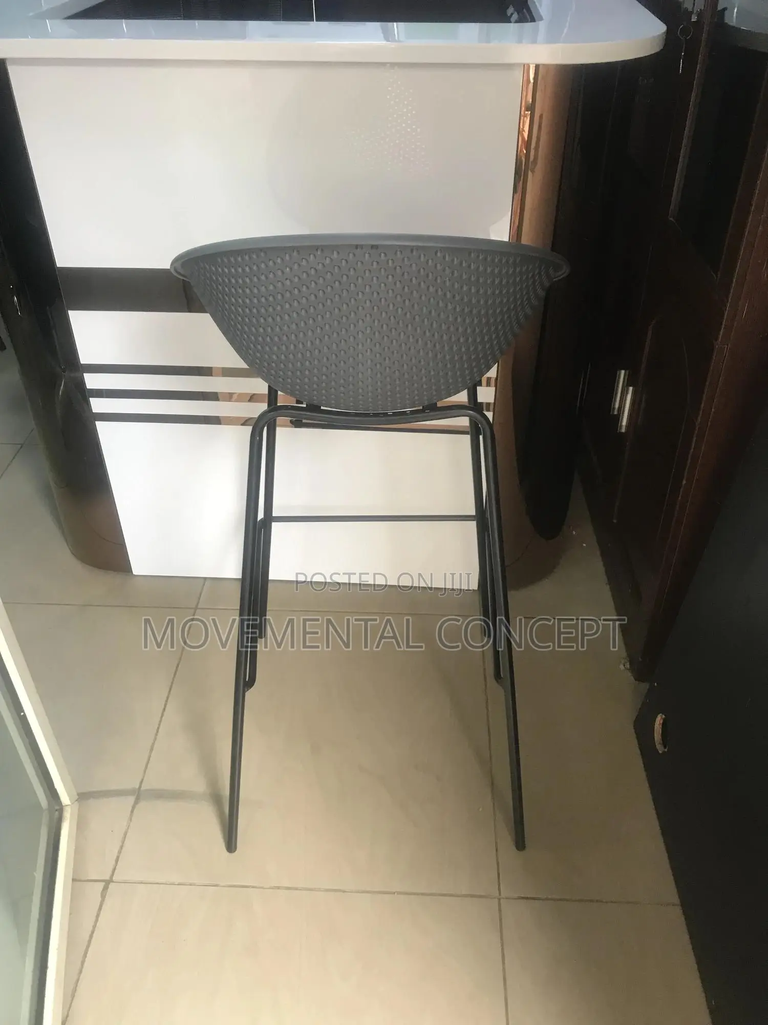 Gray High Barstool