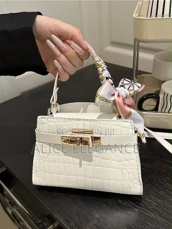 Crocodile-Embossed Leather Bag