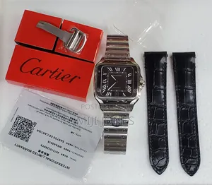 Luxury Cartier Inspired Chain Watch + Replacement Leather Strap Combo
