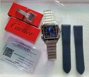 Luxury Cartier Inspired Chain Watch + Replacement Leather Strap Combo