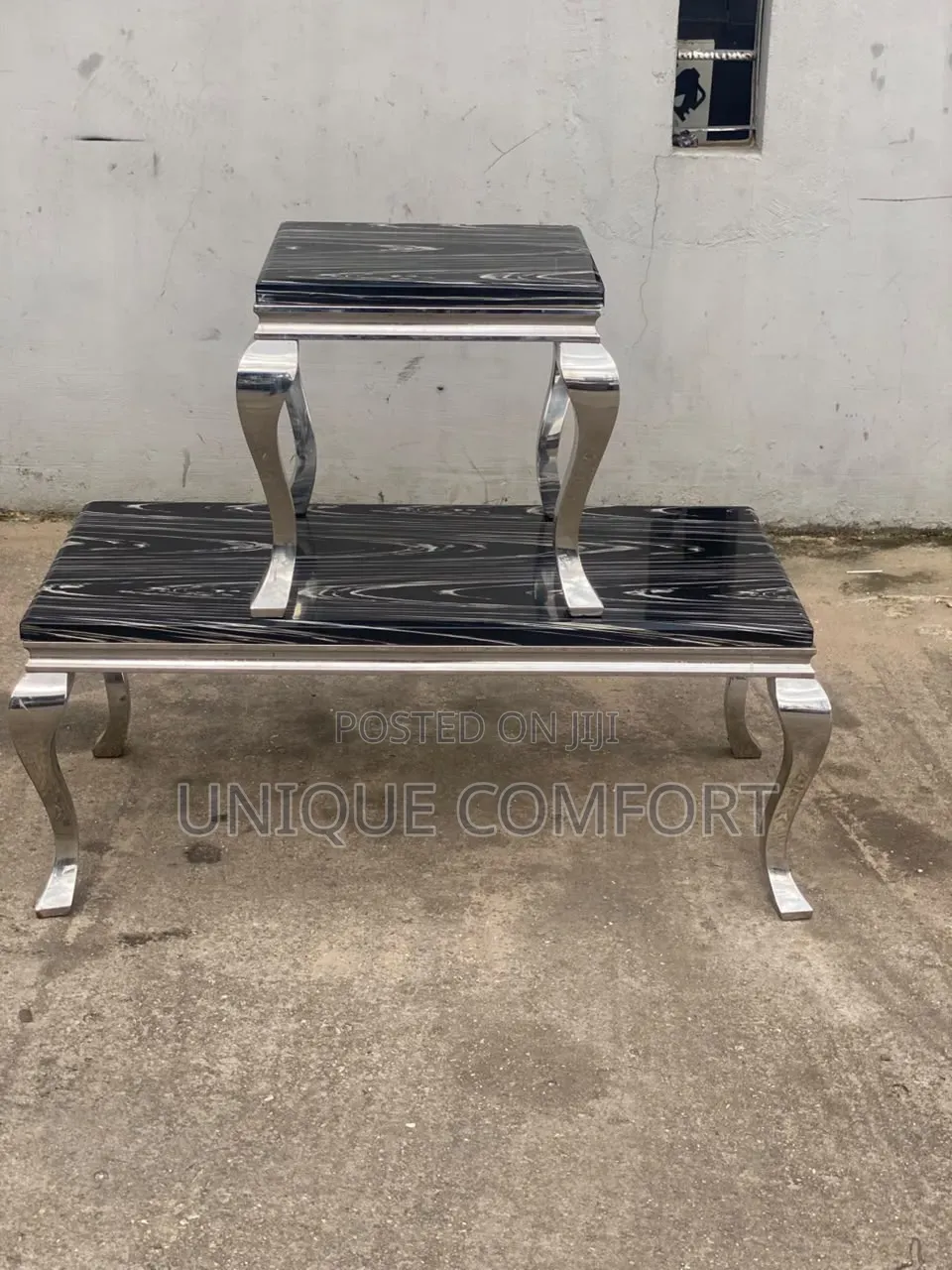 Imported Executive Marble Top Center Table With Side Stool