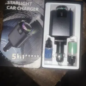 5 in 1 Universal Car Charger With Air Fresher and Roof Starlight