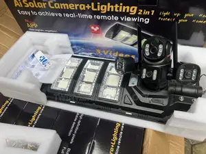 Solar Streetlight V380pro ()Ai PTZ 3lens Camera