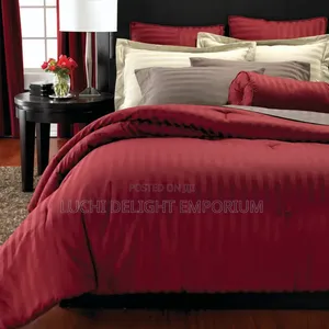  Premium Red White Stripe Mixed Duvet, Bedsheets and Pillowcase