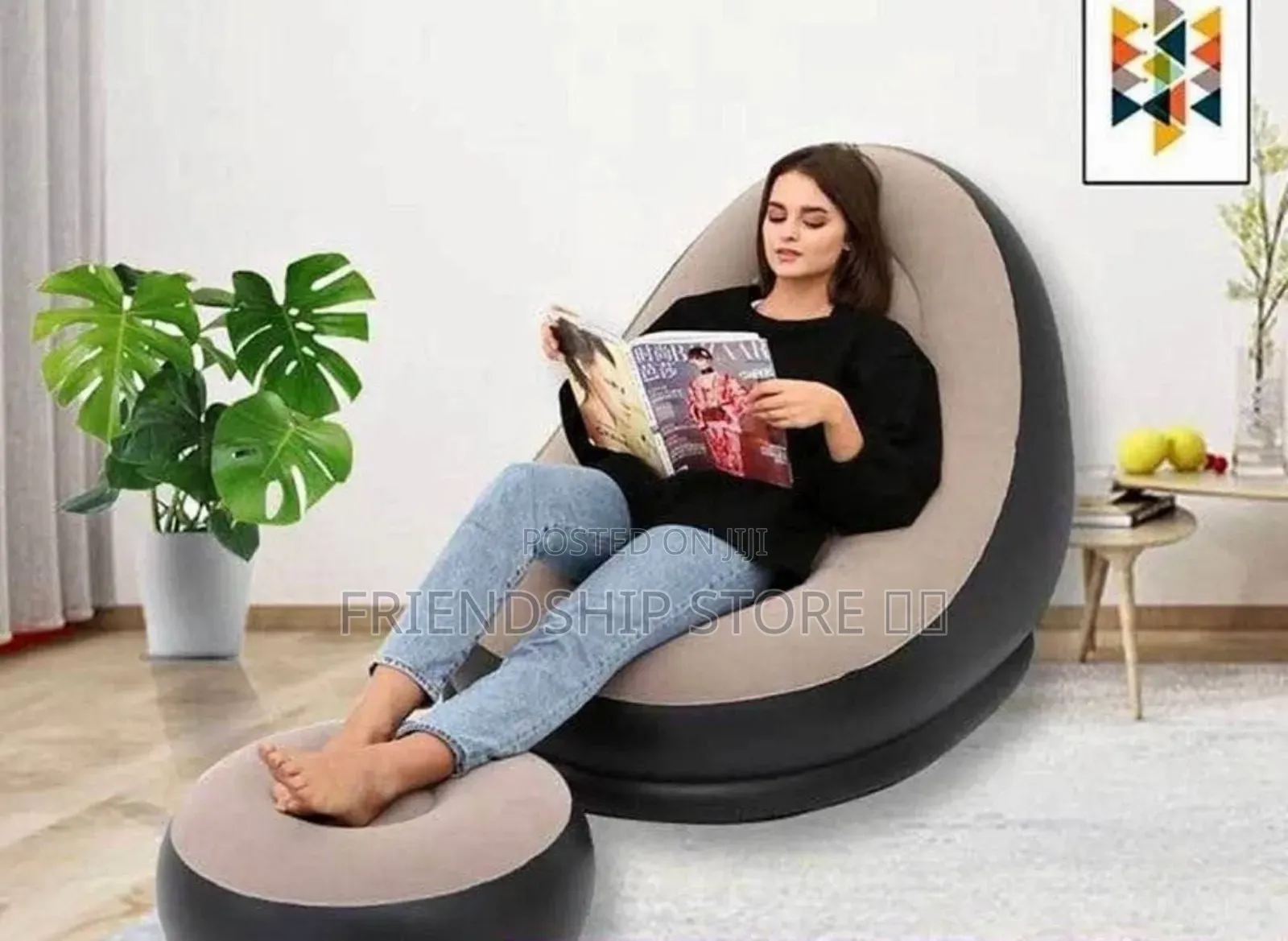 Inflatable Sofa Chair With Foot Rest