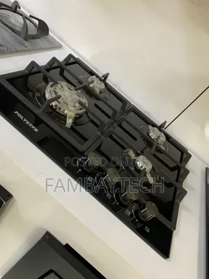 Polystar PV 4 Burner Inbuilt Gas Hob – Black Glass