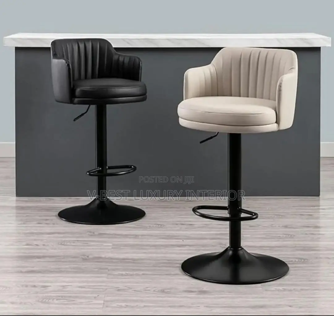 Modern Velvet Bar Stool With Woven Backrest