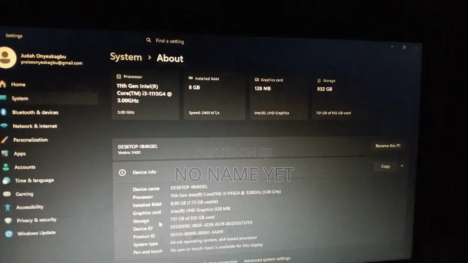 Laptop Dell Vostro 15 3559 8GB Intel Core i3 HDD 1T