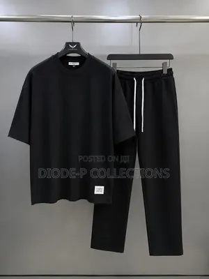 Plain Up Down Round Neck Joggers Trousers